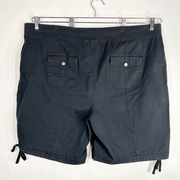 Kim Rogers Plus Size 3X Shorts Black Elastic Waist Pockets Drawstring Hem 106 - Picture 2 of 12